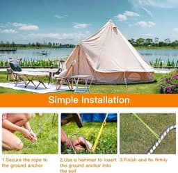 Set van 6 U-vormige zware metalen tentpinnen van 30 cm, gegalvaniseerde stalen grondankers voor windbestendige bevestiging van trampolines, tenten en speeltoestellen — thumbnail 3