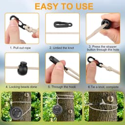 Clothes Line Extendable 10 m Portable Camping Clothesline Outdoor Travel Non-Slip Clothes Line for Camping Hiking - ShopVlot — thumbnail 5