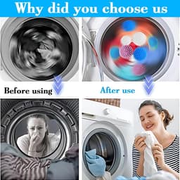 Doseerbal voor wasmachine, 6 stuks à 6 cm, drogerbal, wit, blauw en paars, herbruikbaar, antistatisch en sneldrogend — thumbnail 2