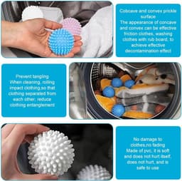 Droogballen, wasballen voor wasdroger, herbruikbare wasbal, wasbal, drogerballen voor wasmachine, droger ballen, wasballen voor donsjacks, 12 stuks — thumbnail 2