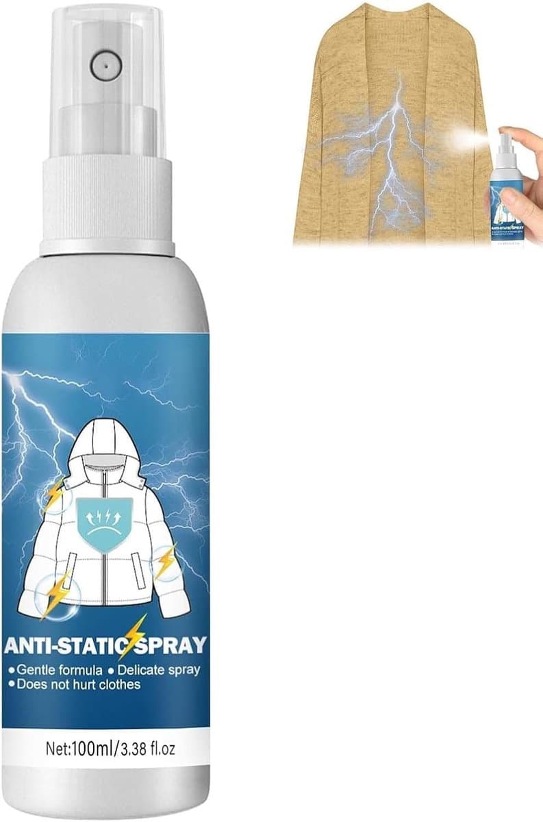 Antistatische Spray 100ml voor Kleding, Textiel, Meubels en Auto - Vermindert Statische Lading en Verbetert Comfort — afbeelding 1