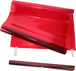 2 Stuks Gekleurde Lichtfilter Folie Rood Transparant Kleurcorrectie Film voor LED Verlichting Fotografiefilter Sfeerverlichting Warm Filter Gel voor Ramen Studio — thumbnail 1