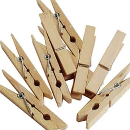 24x knijpers - Houten knijpers - Wasknijpers - Houten knijpertjes - Fotoknijpers - Knutselen - Decoratie - Kleine wasknijpers - Wooden clothespins - Houtkleur - 4,5 cm - Jonyx — thumbnail 1