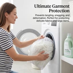 Wasnetten voor de wasmachine - 2 grote waszakken van 70 x 90 cm, ideaal voor delicate kleding en bescherming tijdens het wassen — thumbnail 2