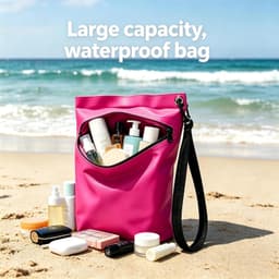 Tas met ritssluiting voor buiten, 2 maten, 6 kleuren, voor strand, zwembad, vissen en natte kleding, Fuchsia, taglia alta, Waterdichte tas — thumbnail 4