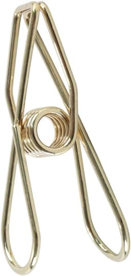 50 stuks metalen draadklemmen, multifunctionele stalen draadklemmen, minispelden voor kleding, rekeningen, papier, kantoorbenodigdheden, keuken, kamperen (32 mm, goud) — thumbnail 4