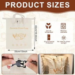 Herbruikbare waszak 43 × 33 cm - bijenwaszak - met handgrepen - houdt brood vers - ShopVlot — thumbnail 4