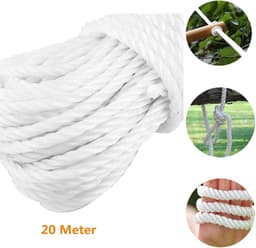 20m nylon linnen koord waslijn huis tuin camping buiten (wit) — thumbnail 3