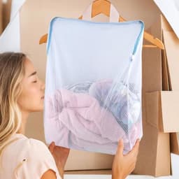Grote wasnetten met handvatten en rits, 50 x 55 cm, ideaal voor ondergoed, delicate kleding en beddengoed — thumbnail 4