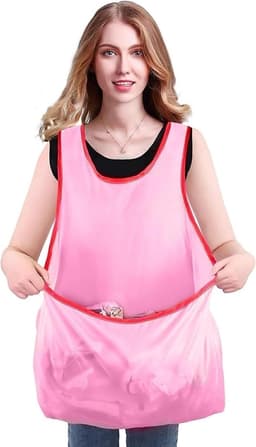 WasSchort met Grote Zak - Roze - Ideaal voor Transporteren van Nat Wasgoed - Handig voor Tuinieren - ShopVlot — thumbnail 1