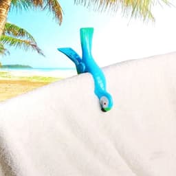 Strandhanddoek Clips - 4x Papegaaienstijl - Grote Haringen - Voor Ligbedden/Ligstoelen - Max. 6,3 cm Opening - Stevig Kunststof - Handdoekclips — thumbnail 3