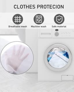 Waszak 4 Stuks - Grote Waszak - Waszakken voor Wasgoed - Opbergtas voor Kleding - Duurzaam en Herbruikbaar - Beschermt Kleding - Wasnet — thumbnail 3
