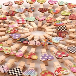 - Mini Wasknijpers - Knutselclips met harten - 100 Pack - Knutselmateriaal - Geschikt voor creatief knutselen - Diverse kleuren. — thumbnail 4