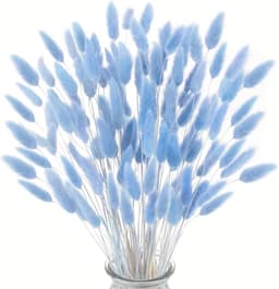 Gedroogde konijnenstaartbloemen, konijnenstaart, pampasgras, gedroogde bloemen, decoratief pampasgras, blauw gedroogd pampasgras, decoratie, geschikt voor thuis, bruiloften — thumbnail 1