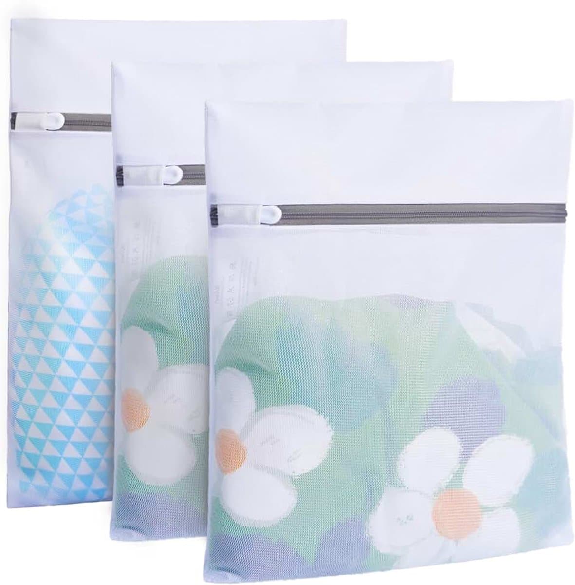 Waszakken van netstof: herbruikbaar en duurzaam. Perfect voor kwetsbare was zoals lingerie, blouses en babykleding. Ook ideaal om kleding in uw reisbagage te organiseren. — afbeelding 1