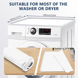 SnelShoppen - 60x60cm Silicone Wasmachine Deksel, Wasmachine en Droger, Wit | Waterdichte Rubber Beschermmat voor Wasruimte en Keuken, Isolatie Mat — thumbnail 5