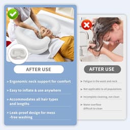 SnelShoppen - Opblaasbare Haarwasbak, Draagbare Haarbak met Kussen, Afvoerslang, Perfect voor Thuis, Camping, Reizen, Haarverzorging en Schoonheid, Ge — thumbnail 2