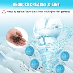 SnelShoppen - Tierhaarentferner Wasmachine, Lint Ball voor Wasmachine, 12 Stuks 3.5 cm Blauw, Hoge Efficiëntie Tegen Dierlijke Haren en Pluis, Vermind — thumbnail 2