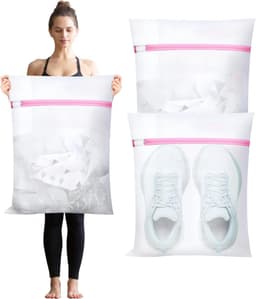Set van 3 Waszakken voor de Wasmachine om Vervorming te Voorkomen, Ideaal voor Kleding, Ondergoed en Sokken met Rits — thumbnail 1