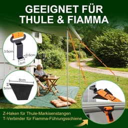 Omgoods - Stormbanden Set voor Zonneluifels | Verbeterde Grondankers voor Campers en Caravans — thumbnail 5