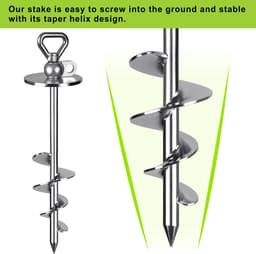 Omgoods - Hond Tie Out Stake - Anti-Roest Grondanker voor Grote Honden — thumbnail 4