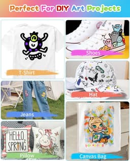 30 Kleuren Textielstiften, Textielmarkeerstiften, Wasmachinebestendige Textielmarker, Permanente Stofverf, Textielmarkers voor T-shirts, Hoeden, CanvasTassen, Doe-Het-Zelf Schilderen Stoffen Pennen — thumbnail 3