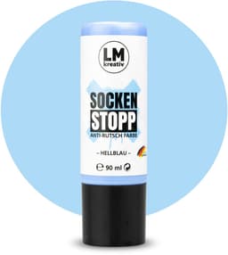 LM-Kreativ Sock Stop - antislip textielverf - 90 ml - lichtblauw - waterbasis en latexvrij — thumbnail 1