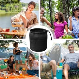 Wasknijperzak Mesh - Opbergtas Trekkoord - Wasknijpers Opbergen - Geoptimaliseerde Luchtcirculatie - 29 x 35 cm - Zwart — thumbnail 4