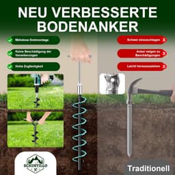 SnelShoppen - Stormbanden voor Luifels, Verbeterde 37 cm Grondankers, Stormbescherming voor Campers en Caravans, Compleet Set, Eenvoudige Installatie — thumbnail 3