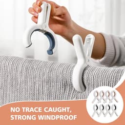 Thijox - 8 stuks duurzame plastic strandhanddoekklemmen, grote wasklemmen voor strandstoelen, dekens, lakens, kleding, ideaal voor strand en zwembad — thumbnail 4