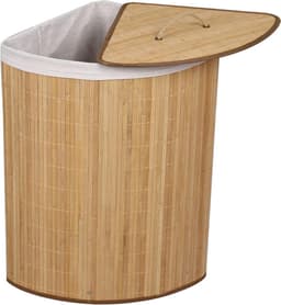 Wasbox met Deksel - Opvouwbare Mand - Vuile Was Sorteren - Duurzaam Bamboe Ontwerp - 57 Liter Inhoud - Houtkleur — thumbnail 1