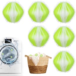 6 stuks haarvangers voor wasmachine, anti-haren bal, wasbal, herbruikbaar, voor kleding en beddengoed — thumbnail 2
