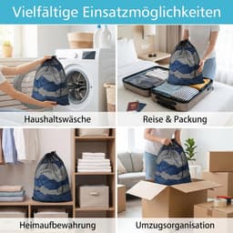 Waszakken 70 x 90 cm, fijnmazige waszak wasmachine met trekkoord, groot wasnet voor wasmachine, herbruikbare waszak voor beddengoed, knuffeldieren en kleding (zwart) — thumbnail 3