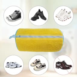 Herbruikbare Waszakken voor Schoenen - 2 Stuks Geel, Dikke Waszakken met Verborgen Rits voor 360° Reiniging, Geschikt voor Diverse Schoenmaten en -stijlen — thumbnail 2