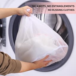 Waszakken met trekkoord voor wasmachinetassen voor wasmachines, delicate waszakken, herbruikbare netto waszak voor delicate kleding, sokken, beha, ondergoed, 2 kleine (30 x 40 cm), 1 groot (50 — thumbnail 4