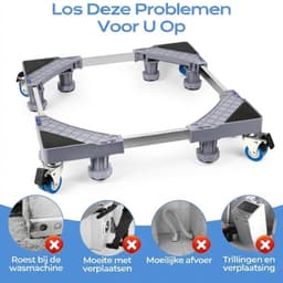 LNM® Wasmachine Verhoger - Wasmachine Onderstel - Wasmachine Sokkel - Grijs - 41cm x 41cm x 13cm — thumbnail 3