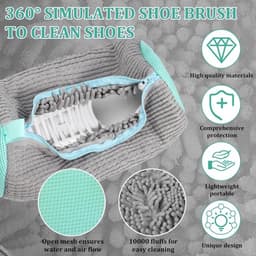 Schoenovertrekken - Waszakken - Schoenwasnetten - Schoenwaszakken - 39 x 19 cm - Vormvast gaas - Geschikt voor delicate kleding - Schoenen wassen - Schoenwaszak - Wasgoed - Wasmachine - Schoenen/Sneakers - Met ritssluiting en ophanglus - Herbruikbaar — thumbnail 2