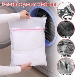 Thijox - 10 Stuks Wasnet, Duurzame Mesh Waszakken in 3 Maten, Waszak met Ritssluiting voor Delicate Was, Ondergoed, T-Shirts, Jurken, Babykleding, Ant — thumbnail 4
