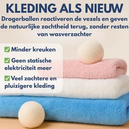 SnelShoppen - Droogballen van Wol XL [6-pack] – Natuurlijke Herbruikbare Wasverzachter, Vermindert Kreukels en Droogtijd, Milieuvriendelijk Alternatie — thumbnail 3