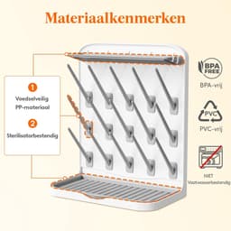 Verticaal Flessendroogrek met Afdruipmat en 15 Haken — thumbnail 4