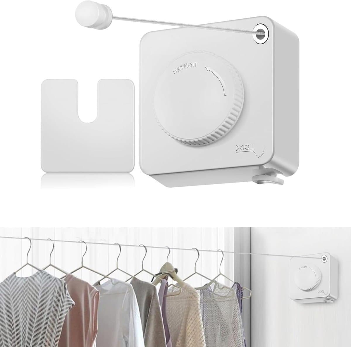 Uitschuifbare Waslijn - Intrekbare Kledinglijn - Droog Je Kleding - Niet Doorhangend Design - 51 Meter Kabel - Wit — afbeelding 1