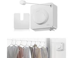 Uitschuifbare Waslijn - Intrekbare Kledinglijn - Droog Je Kleding - Niet Doorhangend Design - 51 Meter Kabel - Wit