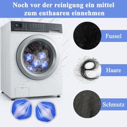 Anti-haarballen Wasmachine - Dierenhaar Vanger - Schoon Wassen - Herbruikbaar - 12 Stuks - Blauw — thumbnail 3