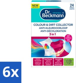 6 x Dr. Beckmann - Anti-Kleur Doorloopdoekjes - Kleurbescherming - Witte en Gekleurde Was - 24 Doekjes - Kleurbescherming - Kleurdoorloop - Wasdoekjes - Wasmiddelen - Wastips — thumbnail 1