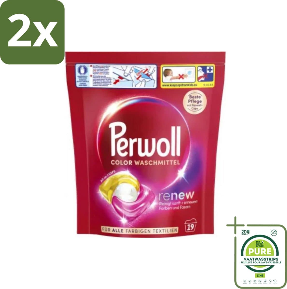 Perwoll - Wasmachinecapsules - Lichte Was - 19 Wasbeurten - Voordeelverpakking - 2 stuks - Wascapsules - Wasmiddel — afbeelding 1