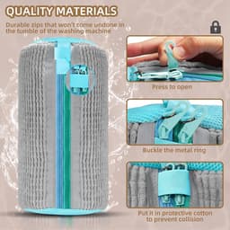 Waszak voor Schoenen - 2-in-1 Schoenwaszak voor de Wasmachine met Dubbele Rits, 360° Reiniging, Herbruikbaar en Verstevigde Zippers, Ideaal voor Sneakers en Sportschoenen — thumbnail 4