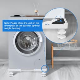 Dailygoods- Sokkel In Hoogte Verstelbaar - Basis Voor Wasmachine - Zuil Voor Koelkast - Maximale Belasting 200 kg - Trillingen Verminderen - 4 Steunpoten - Wasmachinebasis — thumbnail 4