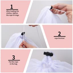Dailygoods- Waszakken - 3 Stuks - Delicate Waszakken - Herbruikbare Waszak - Waszakken voor Kleding - Waszakken met Trekkoord - 2 Kleine (30 x 40 cm) en 1 Groot (50 cm) — thumbnail 5