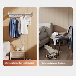 Dailygoods - Inklapbaar droogrek voor wandmontage - Ruimtebesparend en eenvoudig te installeren — thumbnail 5