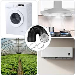Afvoerslang PVC Aluminium - Flexibele Luchtslang - Ventilatie Keuken Badkamer - Met RVS Slangklemmen - 100mm 3m - Zwart — thumbnail 3